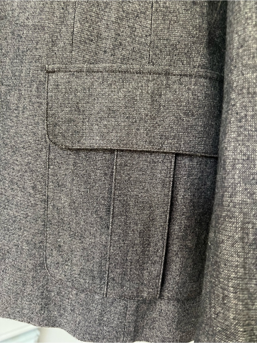 Ann Taylor Tweed Blazer Jacket Grey Textured Lined Wool Blend Office Size 14 - Picture 5 of 16